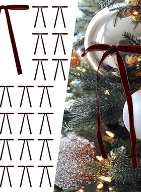 30个/pcs跨境圣诞装饰品天鹅绒布蝴蝶结圣诞树装饰品圣诞树挂件