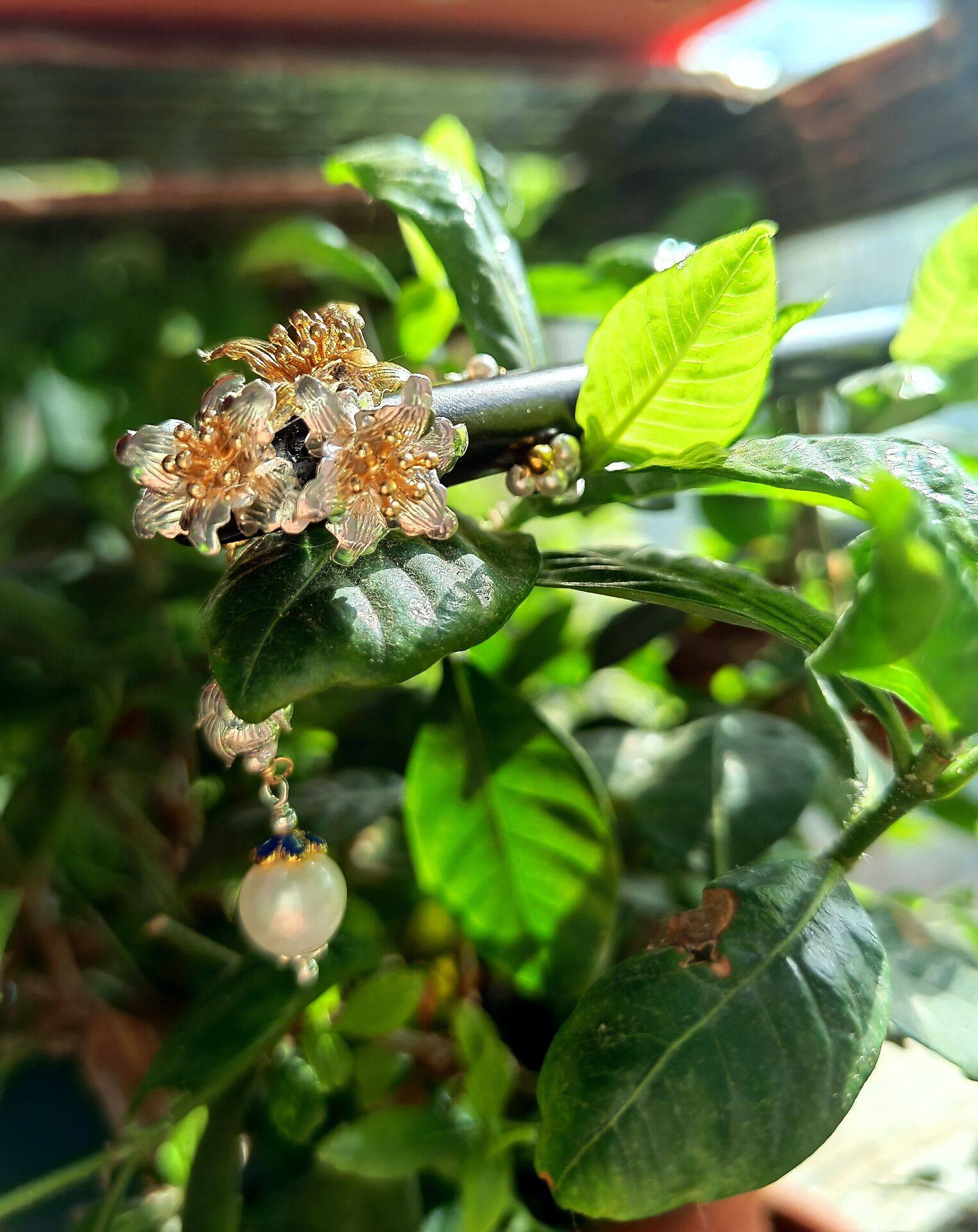 【 驰骋手作】金银小百合乌木簪子02现货【30天发货】