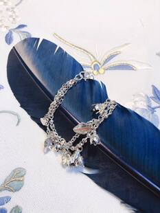 【驰骋手作】银制铃兰花叶双层扭环链手链【30天发货】