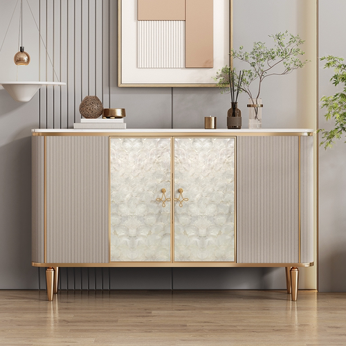 贝壳装饰餐边柜轻奢岩板玄关柜