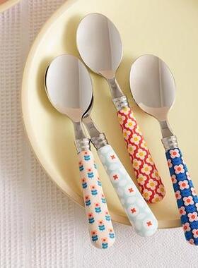网易严选原创设计小花园 不锈钢甜品勺餐勺叉子儿童不锈钢勺家用