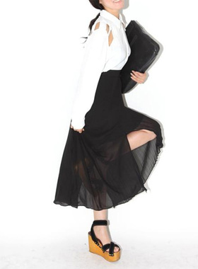 特 原单不对称设计感百褶半身裙半长裙百搭新款均码22年夏季5色