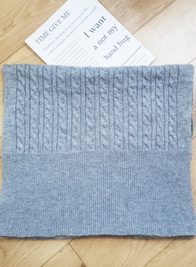 欧美外贸原单设计感复古麻花羊毛披肩围巾长方形保暖冬季新款灰色