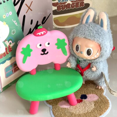labubu适用创意公仔迷你座椅摆件