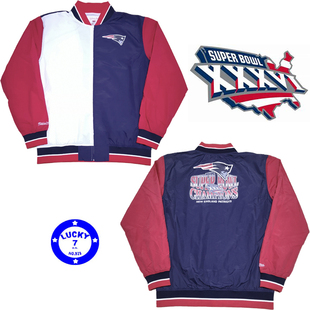 春秋薄款原装正品超级碗纪念新英格兰爱国者拼接色夹克棒球服XL码
