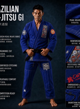 巴西柔术道服BJJ GI柔术道服柔术服男女成人训练服蓝色鬼武士系列