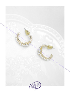 厚耳垂的世界S925银针小众设计感半圆精致气质闪亮耳钉耳环耳饰