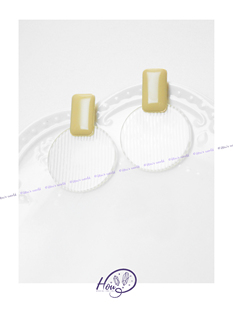 厚耳垂的世界S925银针小众设计感圆形卡其精致闪亮耳钉耳环耳饰