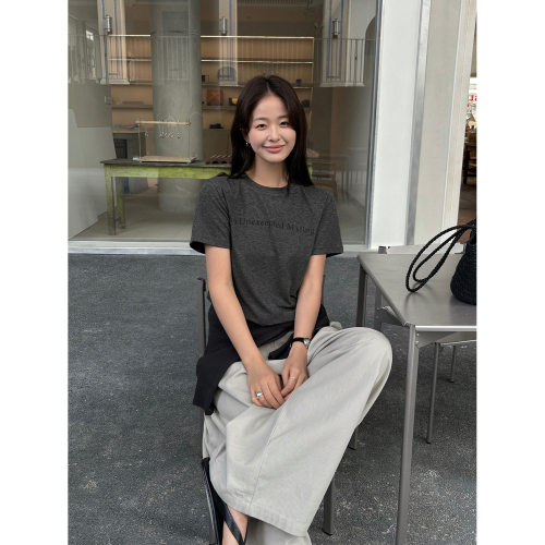 THXGIVING基础款质感单品简约字母印花透气宽松短袖T恤女2026春款