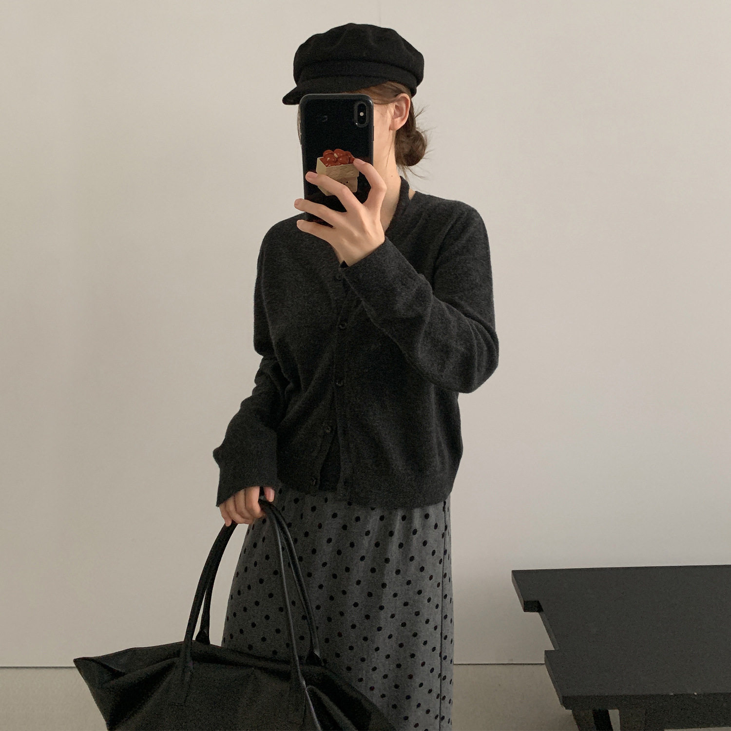 THXGIVING挂脖背心宽松V领毛衣套装女2025秋季新款韩系简约两件套