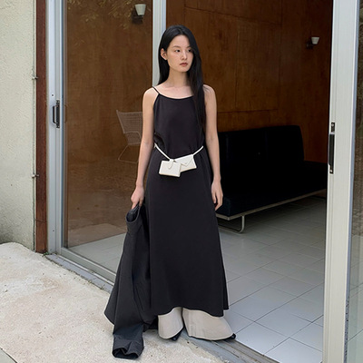 THXGIVING 气质垂感舒适百搭打底吊带连衣裙女2025春季显瘦长裙