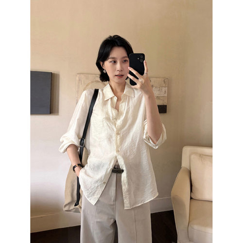 THXGIVING 早秋松弛艺境蕾丝吊带内搭气质宽松衬衫套装2026新款女