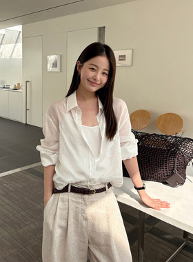 THXGIVING春夏通勤 马卡龙清新色系轻薄微透宽松上衣衬衫2026新女