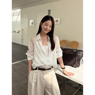 THXGIVING春夏通勤 马卡龙清新色系轻薄微透宽松上衣衬衫2026新女