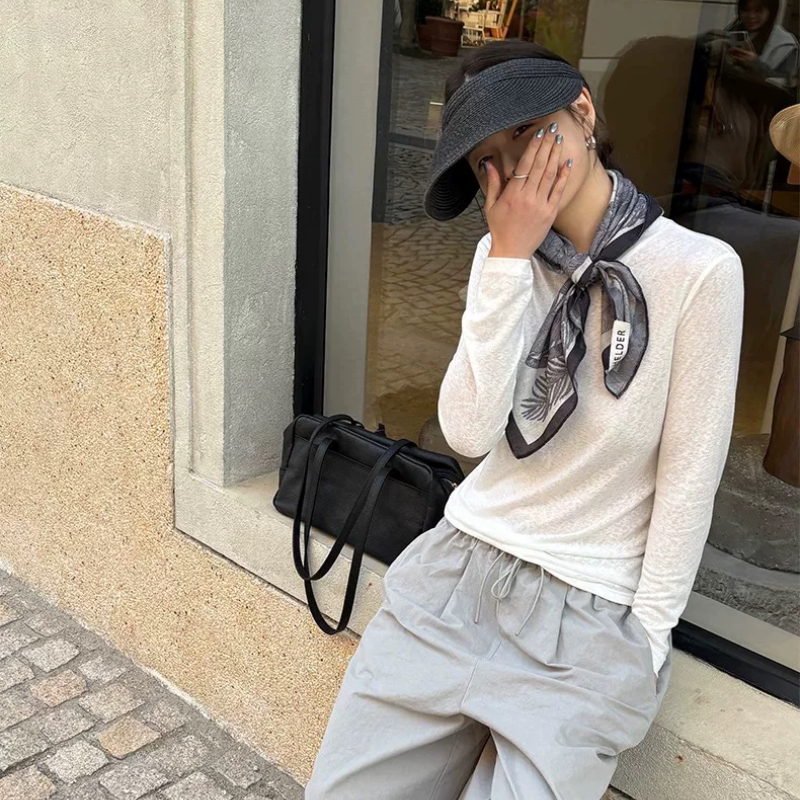 THXGIVING散步七分裤 小个子通勤显瘦松紧腰阔腿直筒裤女2026春款