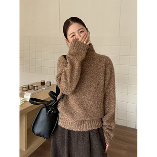 THXGIVING 高领宽松百搭暖和羊毛混纺针织厚毛衣女2025冬季新款