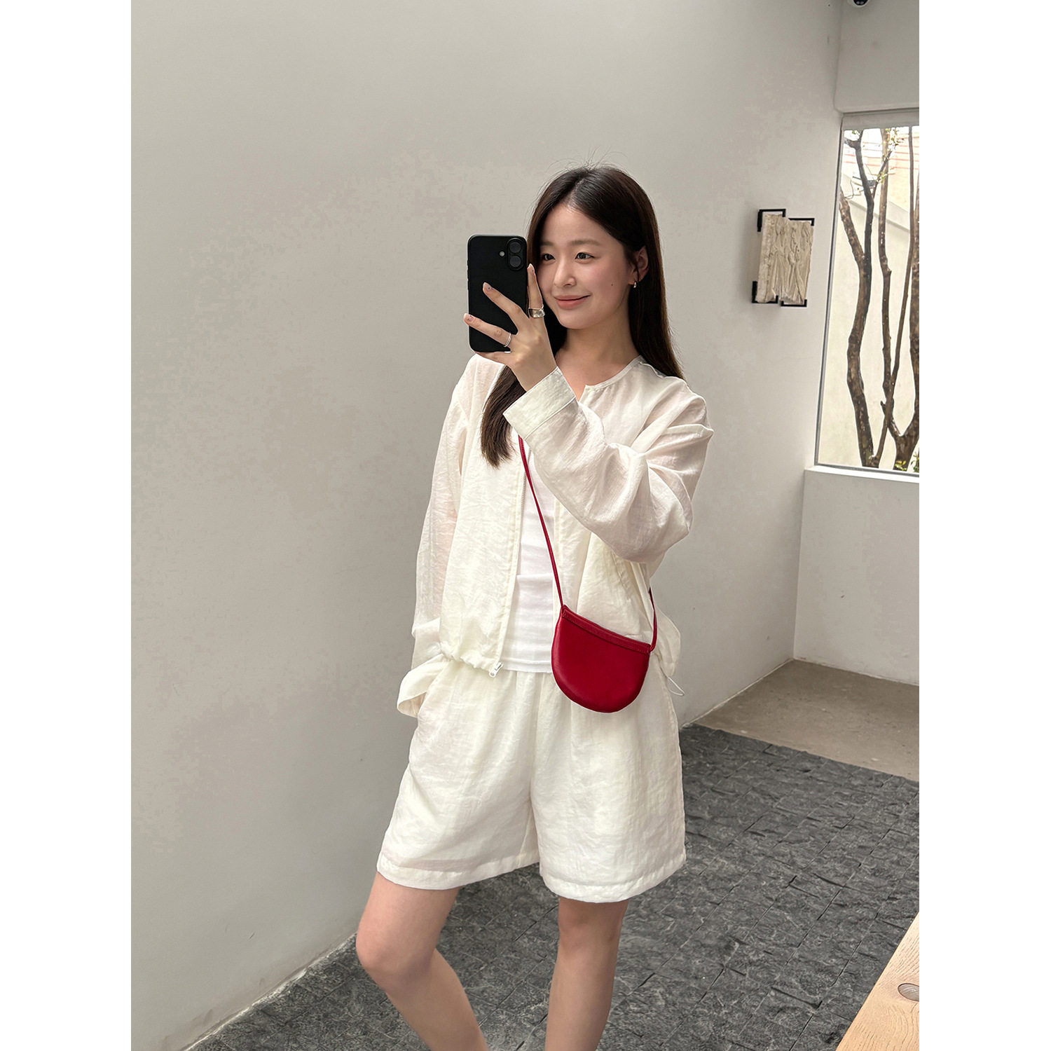 THXGIVING懒人松弛度假亲肤透气防晒开衫+短裤套装女2026夏季新款