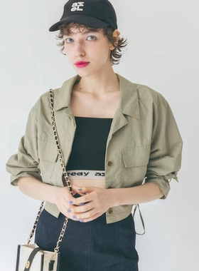 推荐~nacostyle出口日本外贸原D工装风口袋抽绳多种穿法短款外套