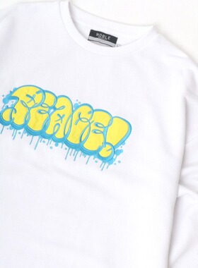 nacostyle出口日本外贸原D嘻哈风刺绣情侣款毛圈料套头卫衣