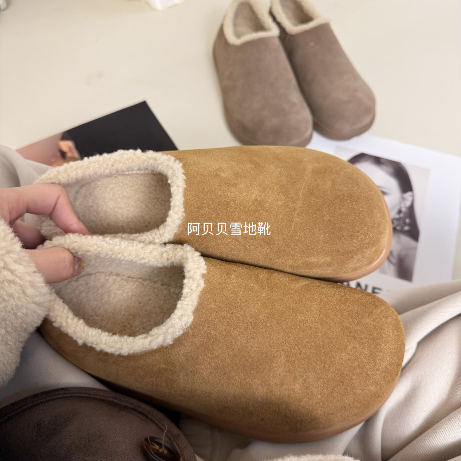 「BYBY」小土豆真皮一脚蹬勃肯鞋简约套脚包头女防滑百搭软底舒适