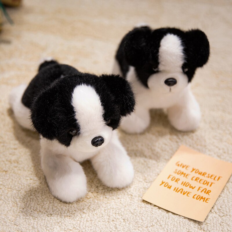 可爱趴趴会发光边牧犬毛绒玩具公仔坐姿狗狗安抚布娃娃儿童玩偶萌