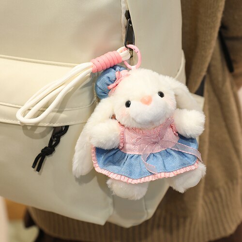 桃大熊甜美大耳兔毛绒钥匙扣