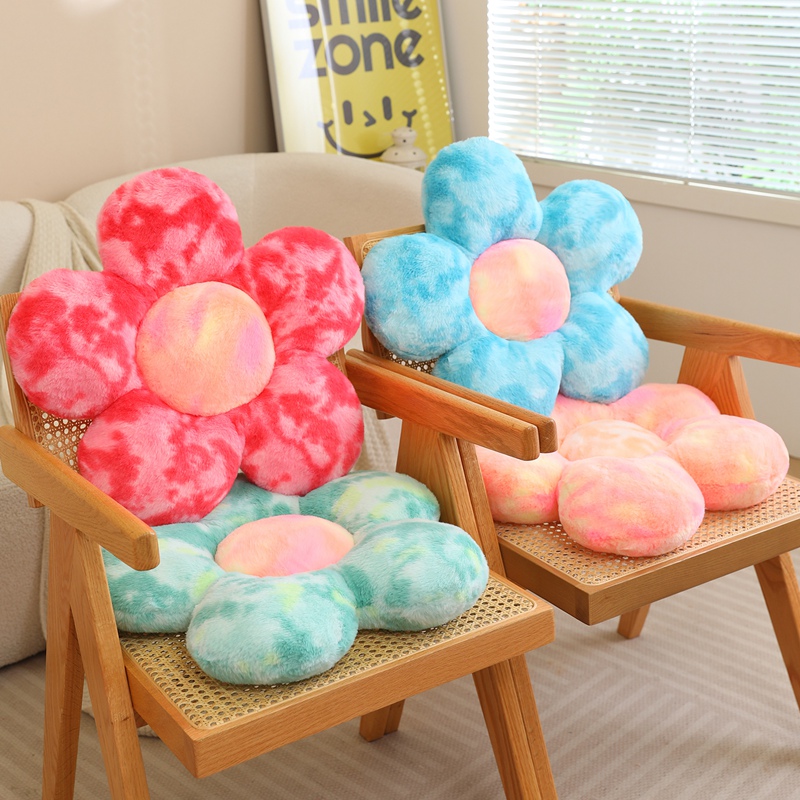 ins风轻奢太阳花毛绒抱枕靠垫