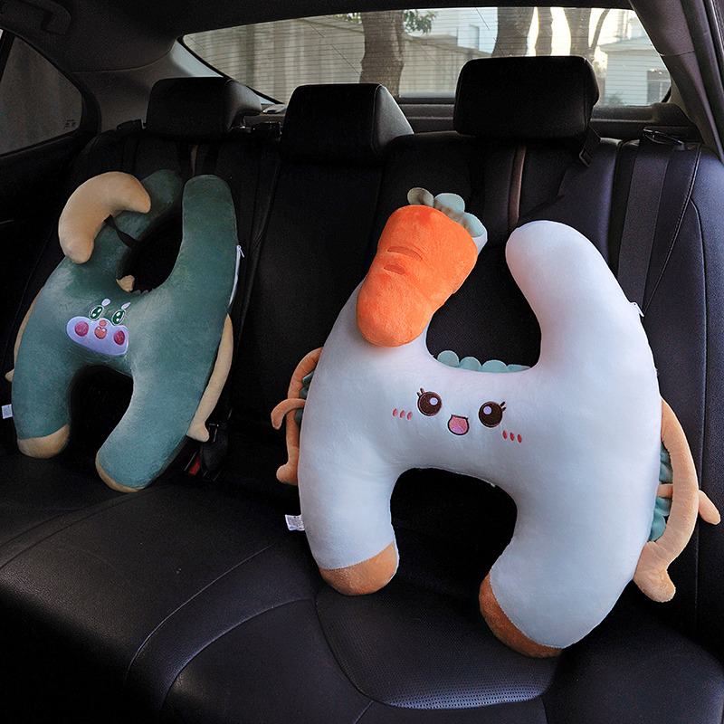儿童可爱动物车载护颈抱枕