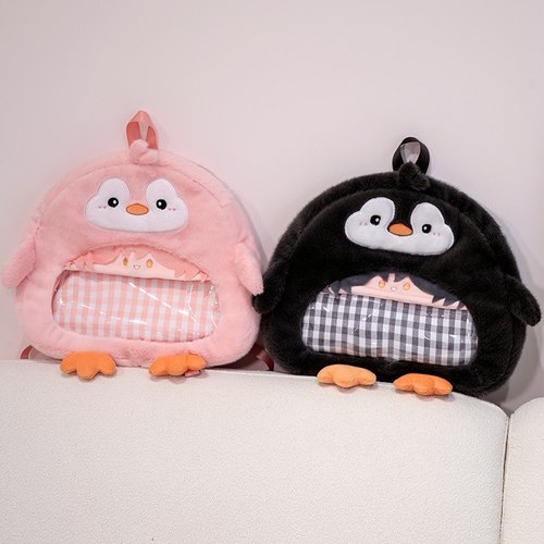 企鹅毛绒卡通痛包小书包