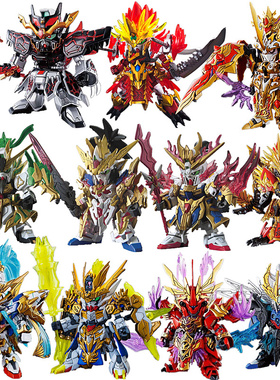 现货包邮 万代拼装模型 BB高达三国创杰传吕布 刘备 关羽张飞赵云