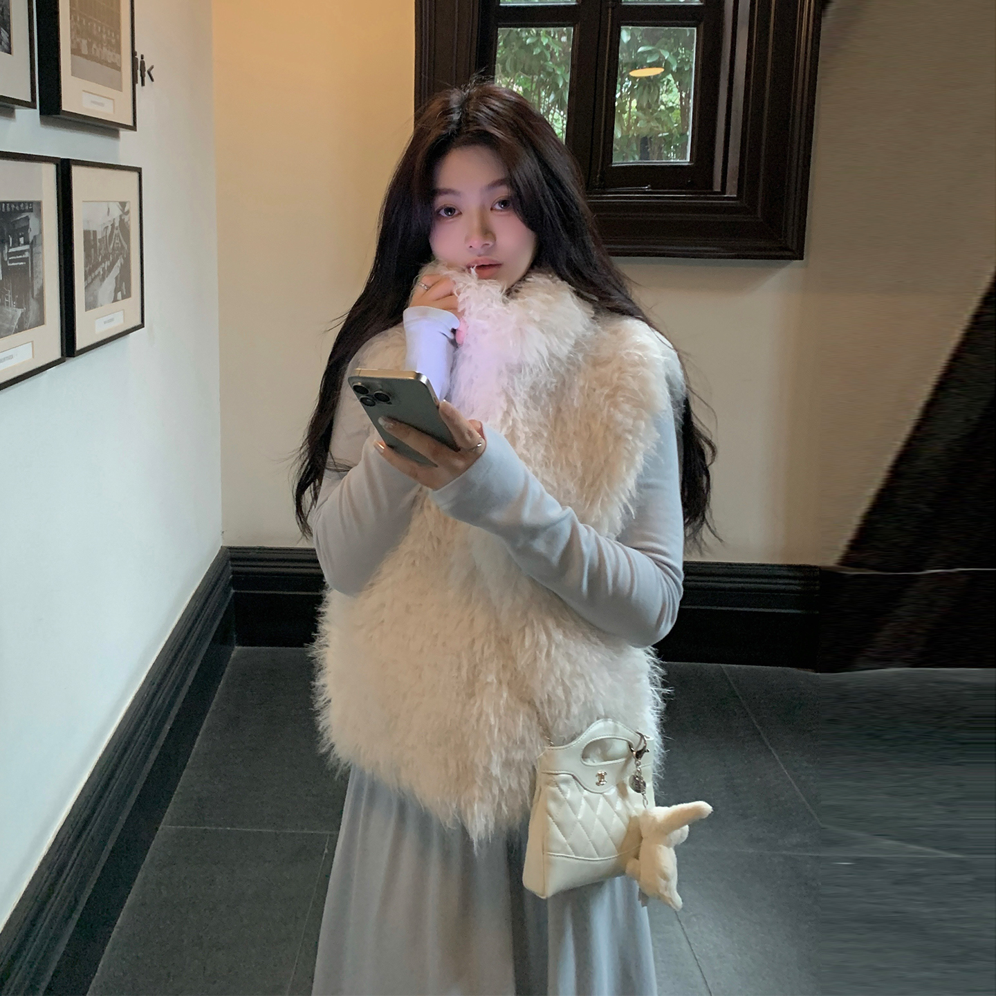 皮草马甲女士新款时尚叠穿马夹