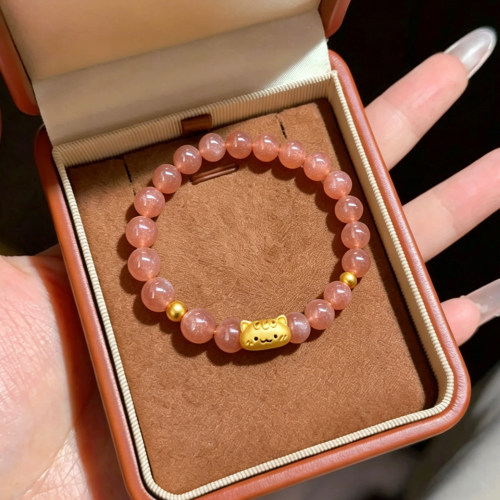 新中式天然太阳石手串招财转运
