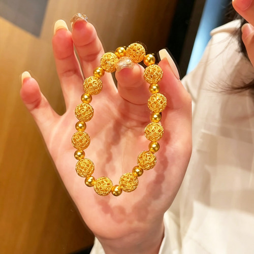 新中式古法花丝绣球手链招财转运