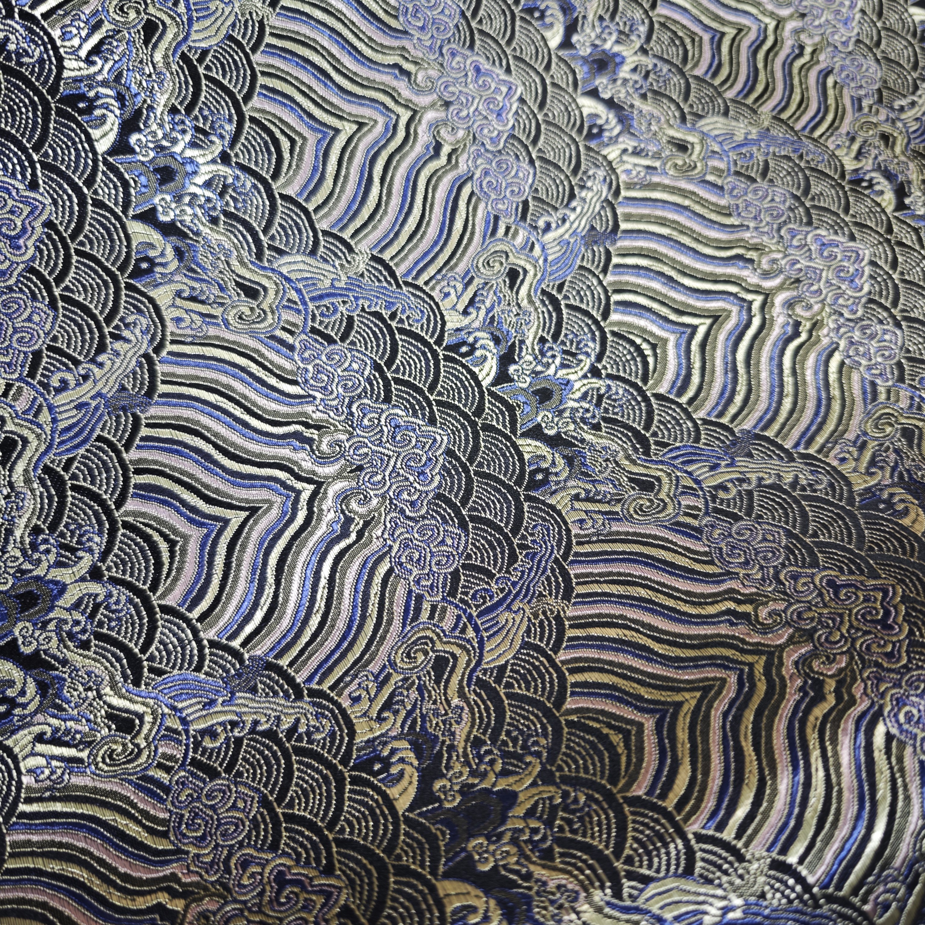 特150宽织锦缎布料海浪纹面料新中式国风唐装汉服旗袍布料抱枕靠,纺织面料/辅料/配套,丝绸布料,淘宝优惠券,粉丝福利购,淘宝优惠卷