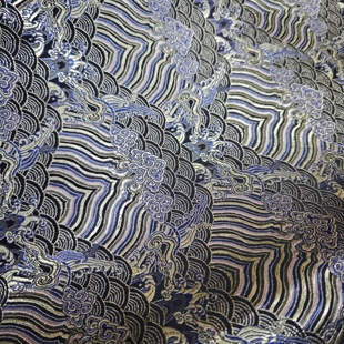 特150宽织锦缎布料海浪纹面料新中式 汉服旗袍布料抱枕靠 国风唐装