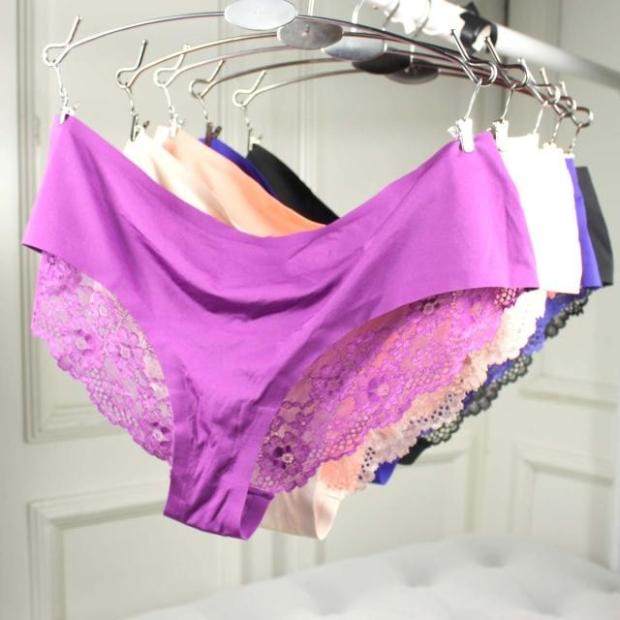 清仓外贸多色无痕大码内裤女三角裤丝滑蕾丝边青年锦纶抗菌中腰,女士内衣/男士内衣/家居服,女三角裤,淘宝优惠券,粉丝福利购,淘宝优惠卷