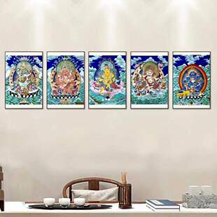 五部财神灵验黄财神唐卡描金自己画佛像线稿临摹涂色填色禅意礼物