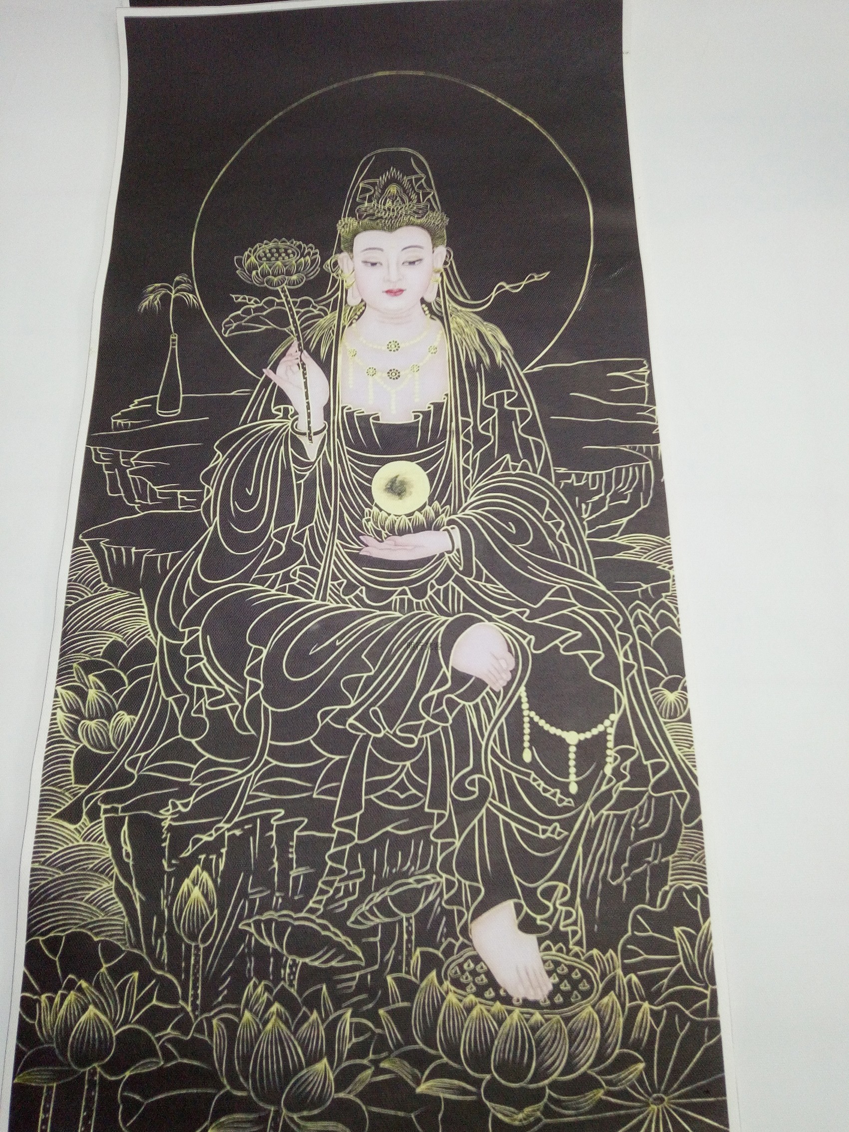 唐卡描金佛像观音度母文殊菩萨金刚描金线稿 静心涂色diy手绘礼物
