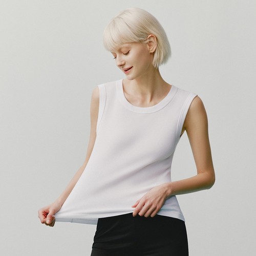 三枪女罗纹全棉宽肩打底背心内衣