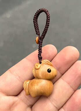 实木生肖木马吊坠挂件