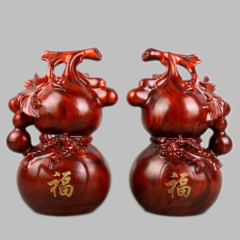 东阳木雕实木木质葫芦多子多福招财工艺品木制品葫芦装饰摆件
