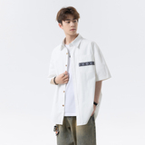 日系复古短袖衬衫男宽松高级感学院风情侣衬衣DC2229-特价P30，男装T恤，电商A007