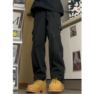 时尚小牛津暗黑高腰男直筒宽松潮流大码休闲裤K002AL-P29【特价】图片
