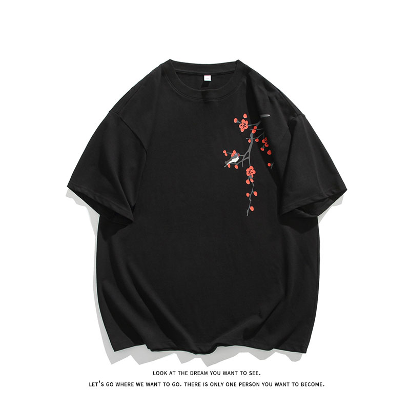 风新中式梅花240克双纱精梳棉半袖短袖T恤T3514-P25【特价】,男装T恤,电商A007