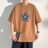 夏季大码休闲潮流美式麂皮绒字母印花短袖T恤T3458-P23【特价】，男装T恤，电商A007