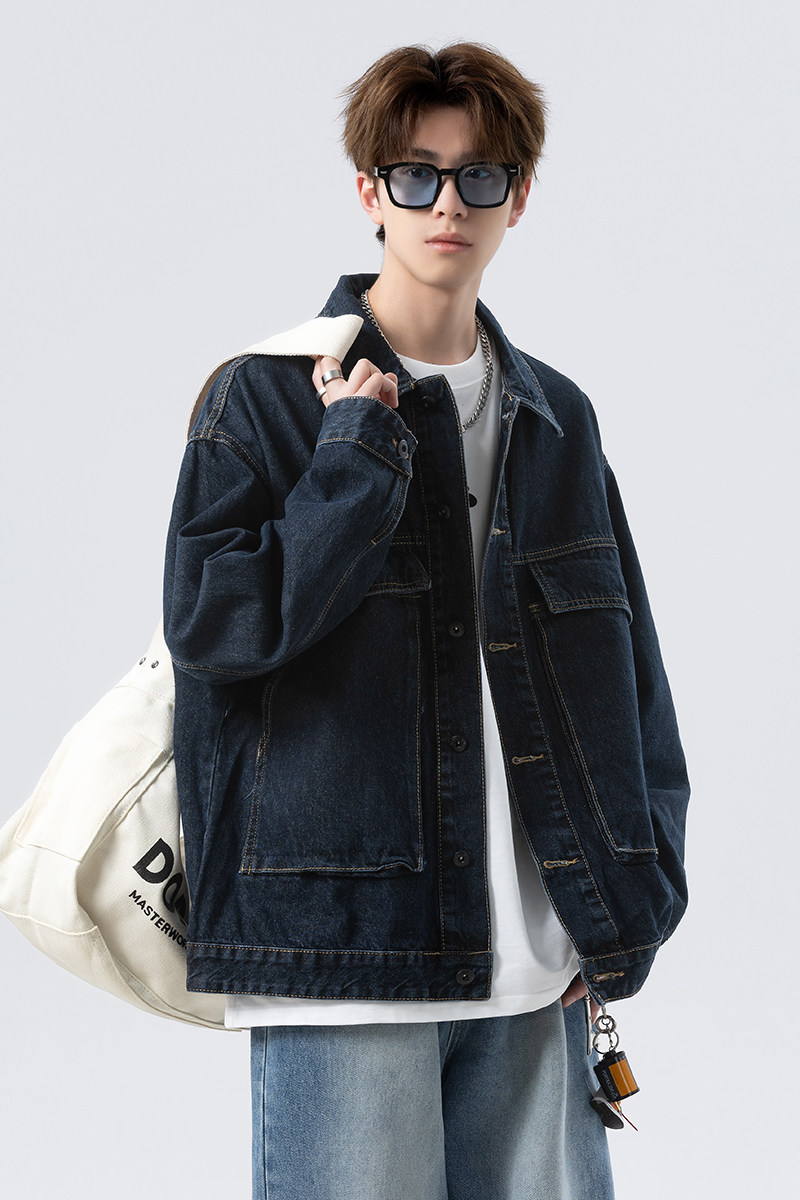 休闲大码复古潮流立体剪裁做旧牛仔外套夹克JA3008-P75【特价】,男装夹克,电商A007