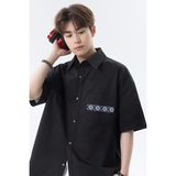 日系复古短袖衬衫男宽松高级感学院风情侣衬衣DC2229-特价P30，男装T恤，电商A007