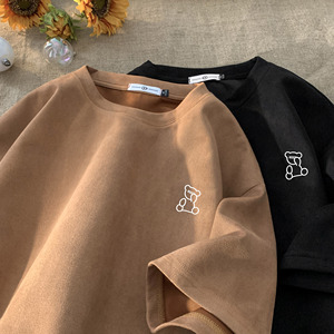 春夏潮流大码休闲美式印花圆领麂皮绒短袖T恤 T3389-P22【特价】图片
