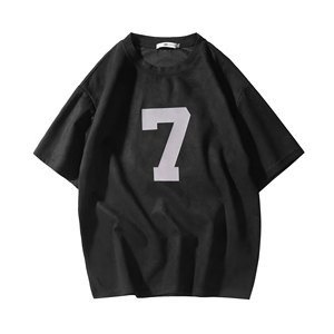 夏季潮流大码美式休闲麂皮绒植绒印花短袖T恤T3366-P25【特价】图片