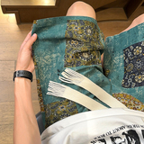 沙滩短裤男款夏季冰丝薄款夏威夷度假潮牌五分裤高级感痞帅运动裤，男装牛仔裤，电商A007